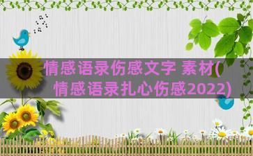 情感语录伤感文字 素材(情感语录扎心伤感2022)